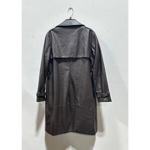 Tahari Women Faux Leather Trench Coat